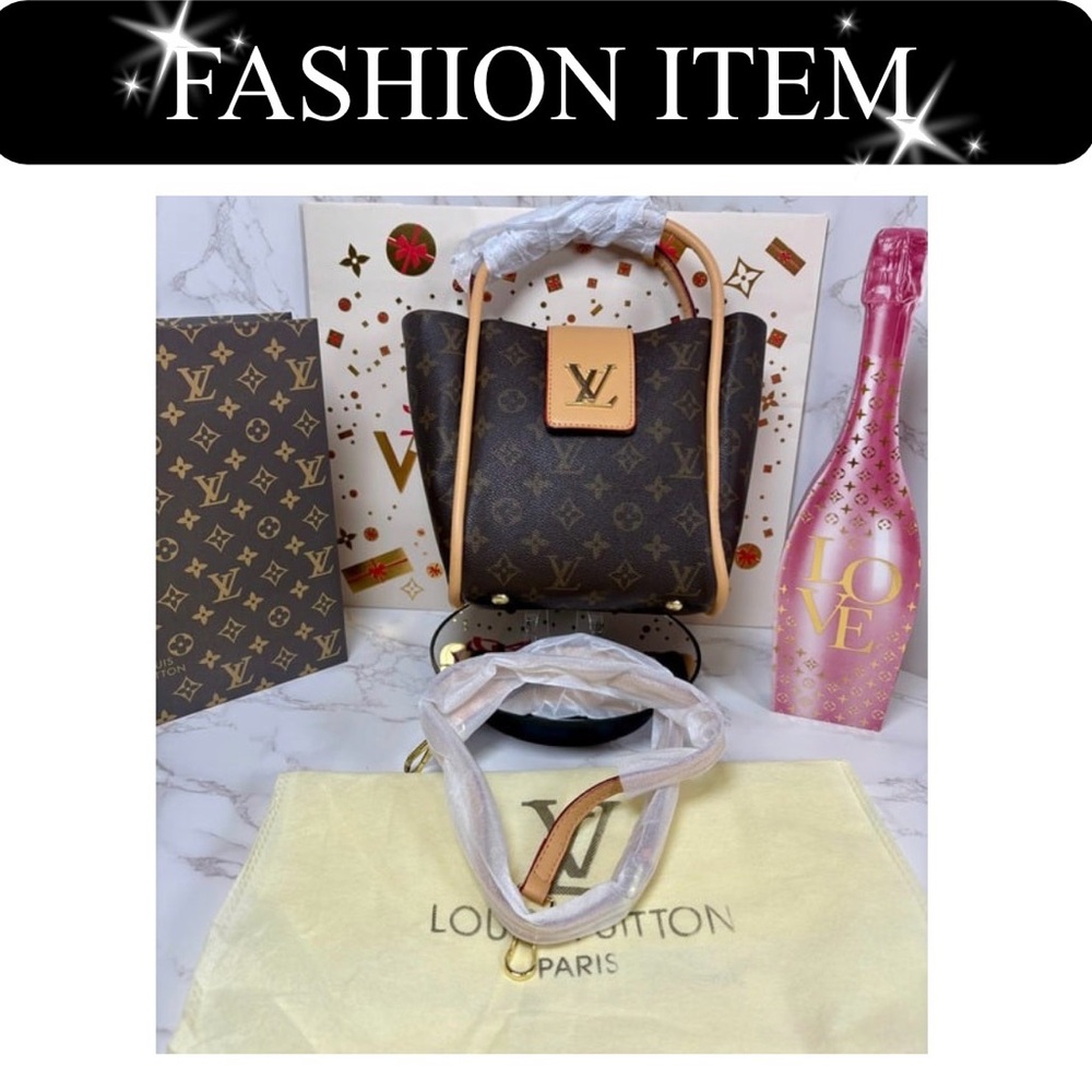 A-1CS-2F: PURSE Brown & Beige Monogram Tote Bag, NWOT